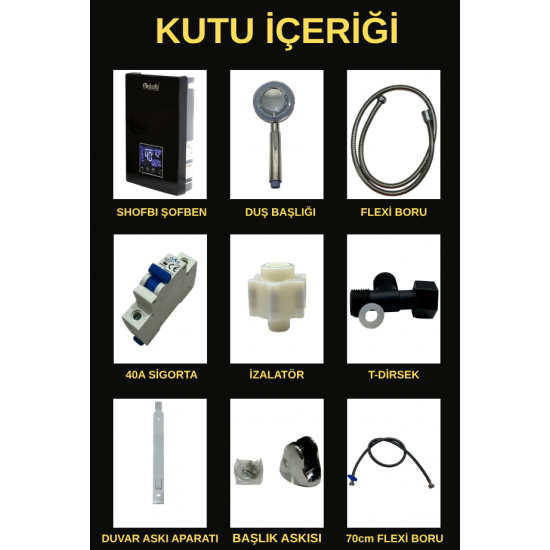 Shofbi Akıllı Şofben SH-3P Siyah Shofbi Akıllı Şofben SH-3P Siyah